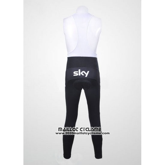 2011 Maillot Ciclismo Sky Noir et Azur Manches Longues et Cuissard